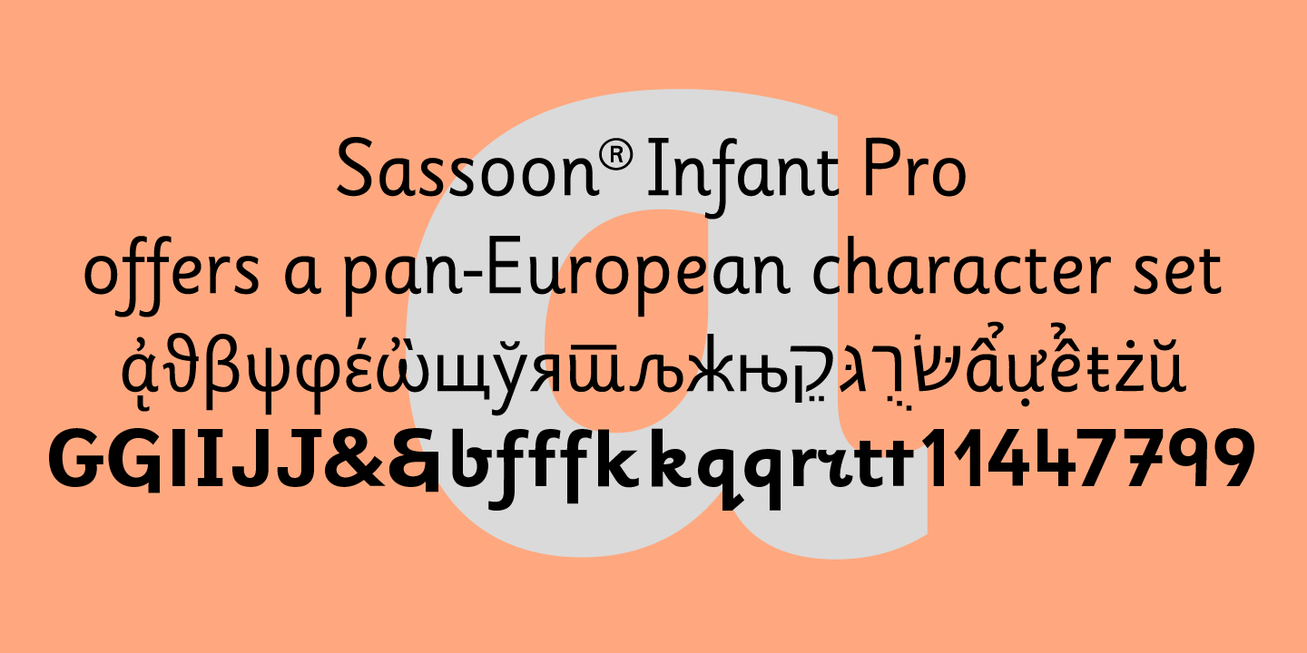 Beispiel einer Sassoon Infant Pro-Schriftart